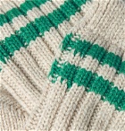The Elder Statesman - Yosemite Ribbed Striped Cashmere Socks - Green