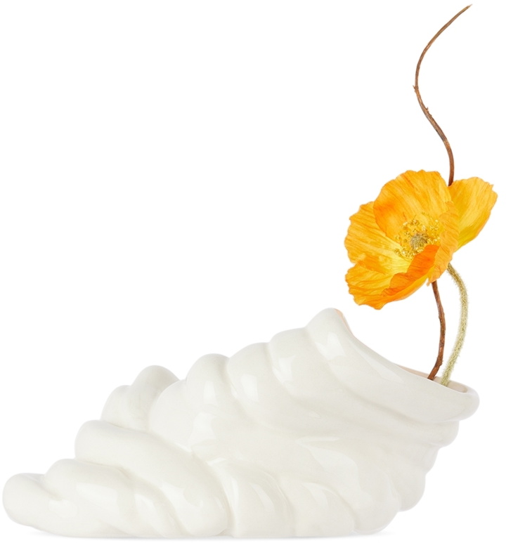 Photo: Completedworks White Medium 'Don't Slouch!' Vase
