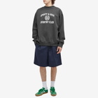 Sporty & Rich Men's Varsity Crest Sweatshirt in Faded Black/White