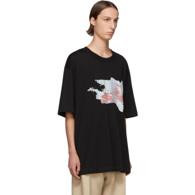 Maison Margiela Black Destroyed Tab T-Shirt Maison Margiela