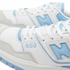 New Balance Men's BB550LSB Sneakers in Munsell White/Baby Blue