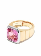 Yvonne Léon 9K Yellow Gold Chevaliere Princesse Corundum Signet Ring