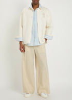 Ami Paris Logo-appliquéd Denim Overshirt Cream