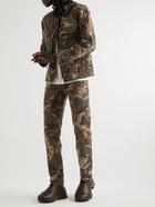 Givenchy - Slim-Fit Zip-Detailed Distressed Camouflage-Print Jeans - Brown