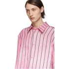 Hed Mayner Pink Striped Button Shirt