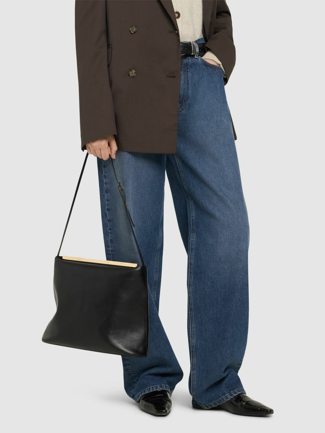 LOULOU STUDIO Linda Leather Shoulder Bag Loulou Studio LOULOU STUDIO Linda Leather Shoulder Bag Loulou Studio