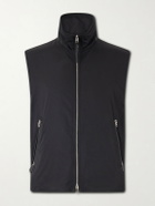 TOM FORD - Peach Touch Leather-Trimmed Poplin Gilet - Black