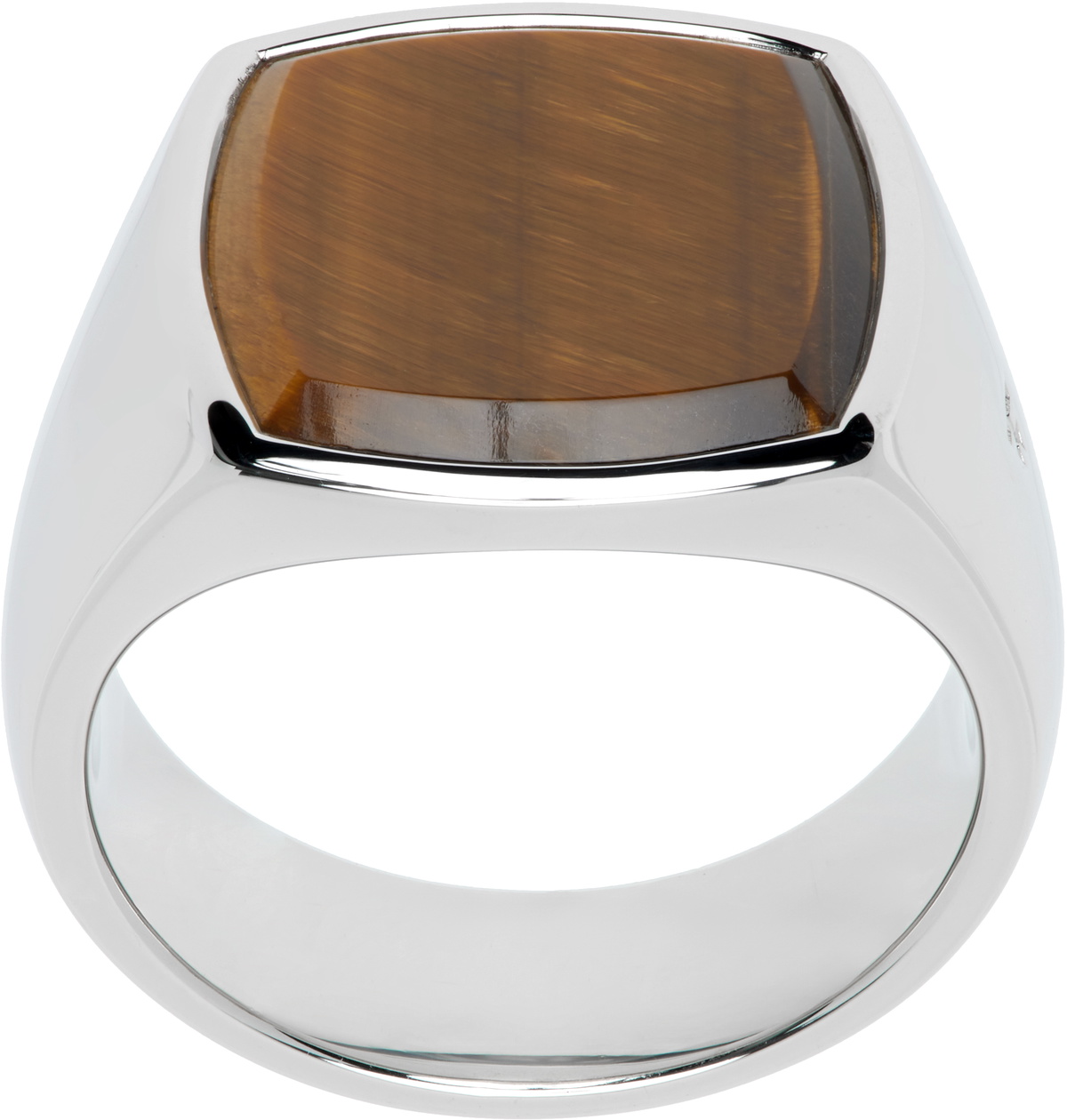 Tom Wood Silver Tiger Eye Cushion Ring Tom Wood