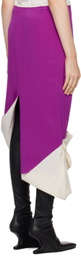 COLLEEN ALLEN SSENSE Exclusive Purple & Beige Silk Habotai & Calico Midi Skirt