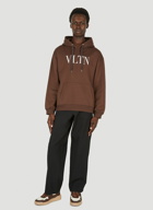 VLTN Logo Hooded Sweatshirt in Brown