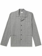 Sunspel - Camp-Collar Checked Cotton-Twill Pyjama Shirt - Gray