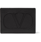 Valentino - Valentino Garavani Logo-Appliquéd Full-Grain Leather Cardholder - Black