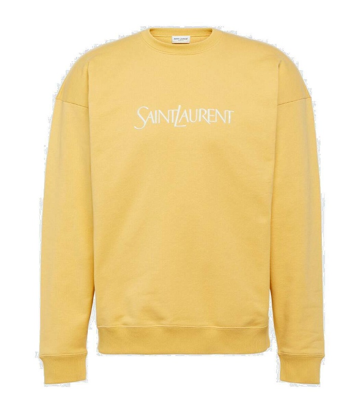 Photo: Saint Laurent Logo cotton jersey sweatshirt