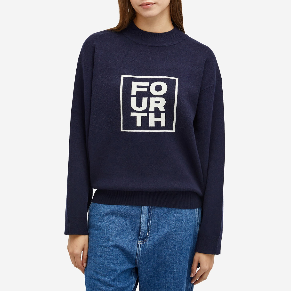 4th & Reckless Women's Valene Knit Jumper in Navy