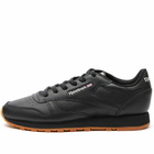 Reebok Men's Classic Leather Sneakers in Black/Grey/Gum