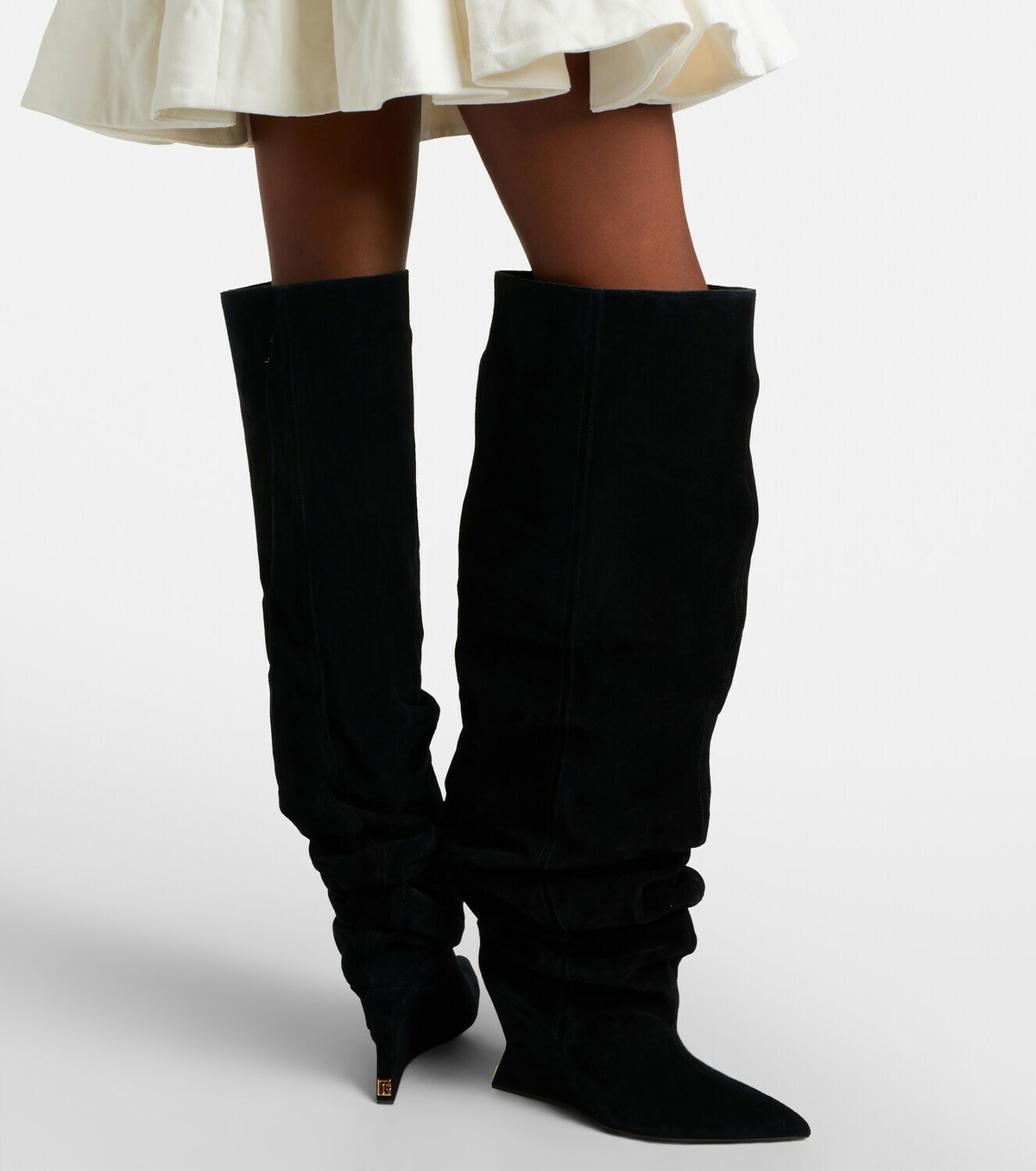 Balmain Suede over-the-knee boots