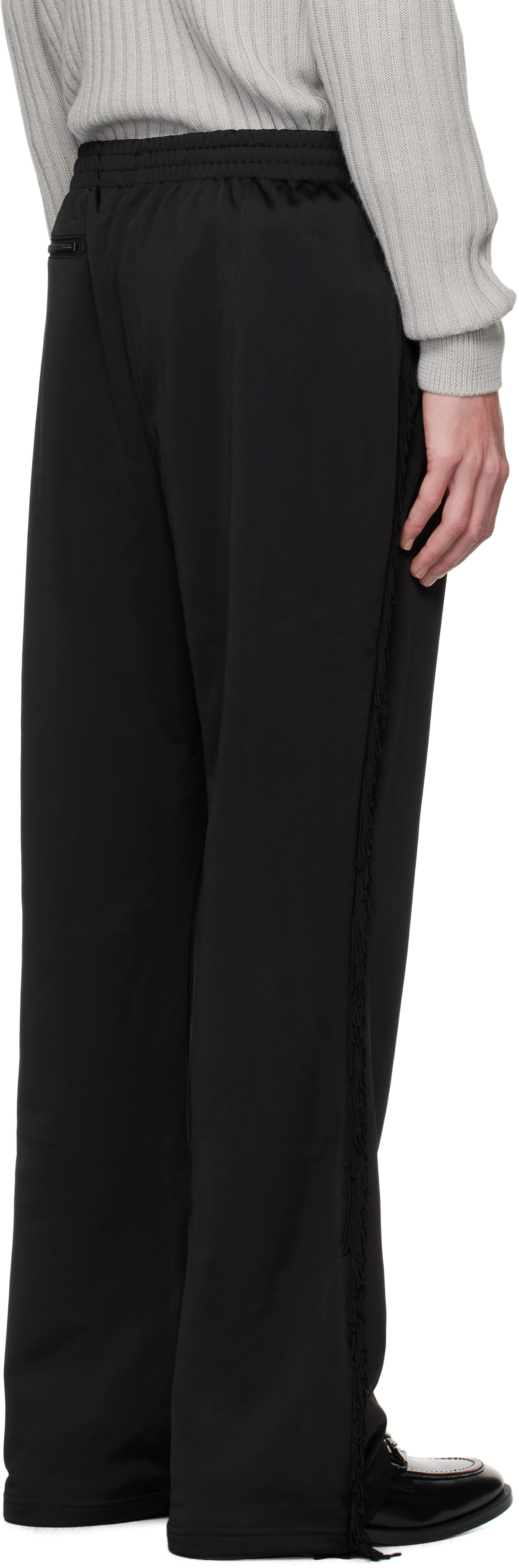 【未使用】NEEDLES Fringe Boot-Cut Track Pant NEEDLES Black Fringe Boot-Cut Track Pants Needles