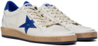 Golden Goose White & Blue Ball Star Sneakers