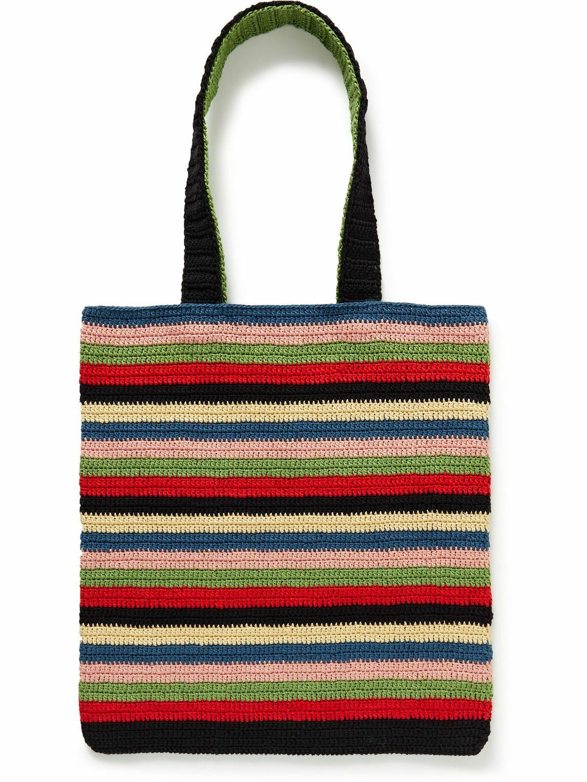 BODE - Village Striped Crocheted Cotton Tote Bag Bode