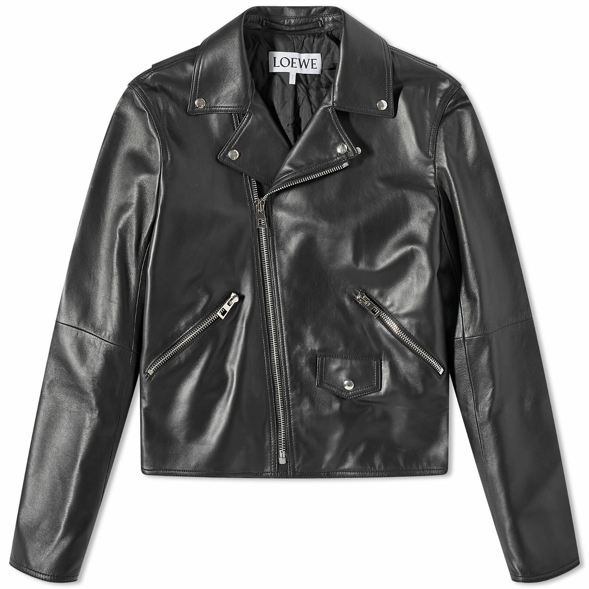 Photo: Loewe Men's Leather Biker Jacket in Black