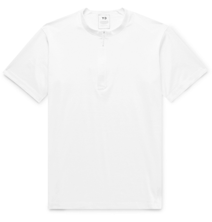 Photo: Y-3 - Cotton-Jersey Henley T-Shirt - White