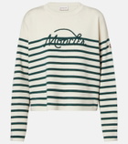 Moncler Embroidered striped virgin wool sweater