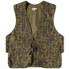 Engineered Garments Men's Fowl Vest in Olive Camo Twill