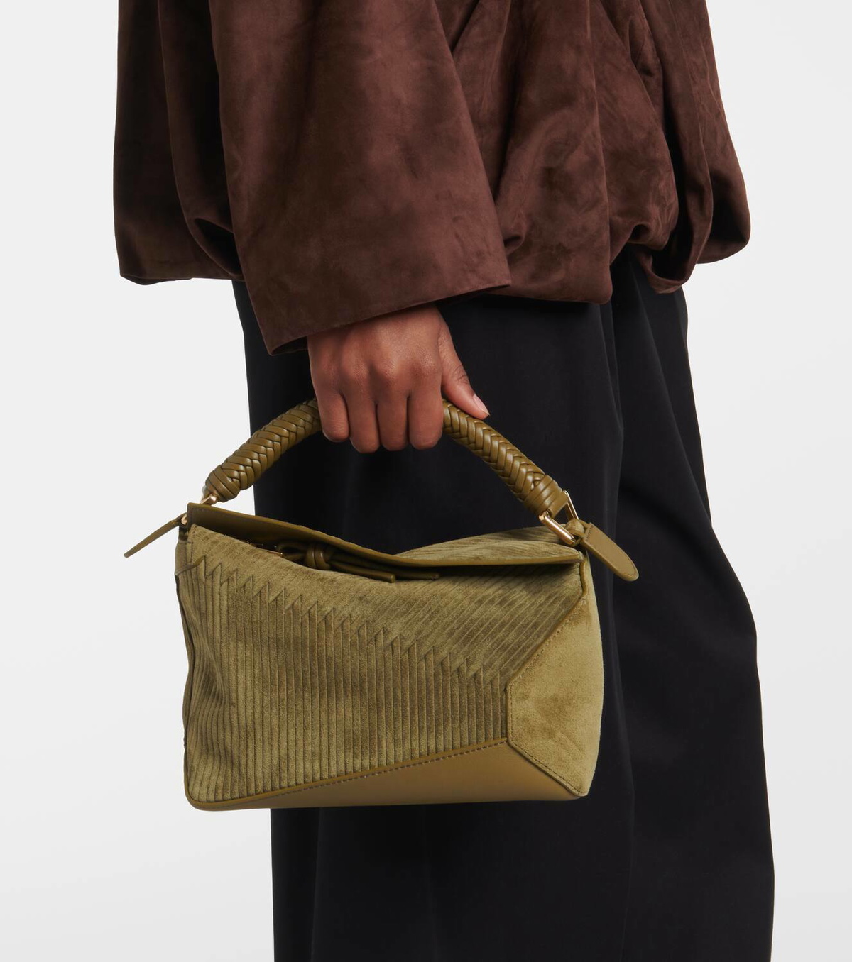 Loewe Puzzle Edge Small suede shoulder bag Loewe