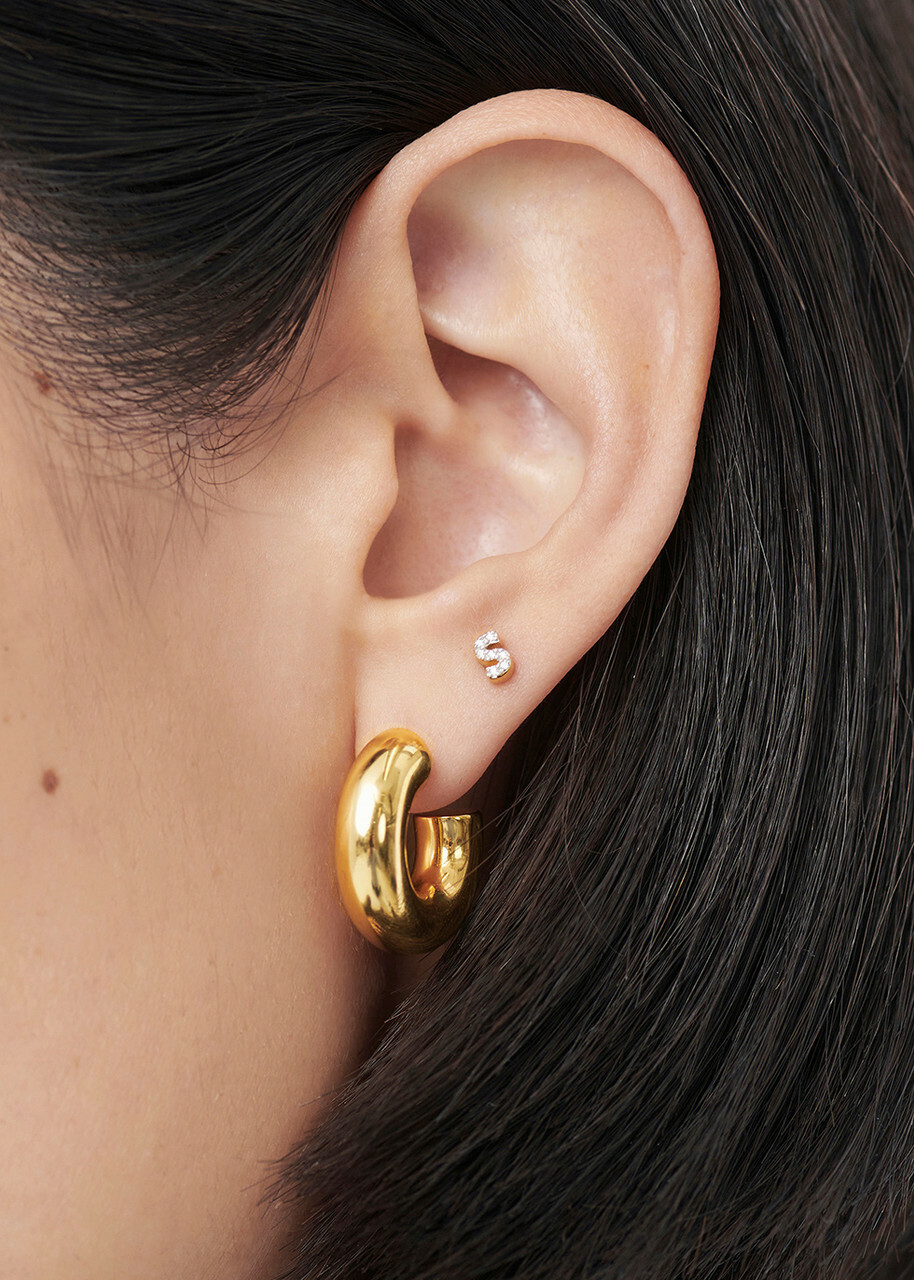 Missoma S Initial 18kt Gold-plated Single Stud Earring - One Size