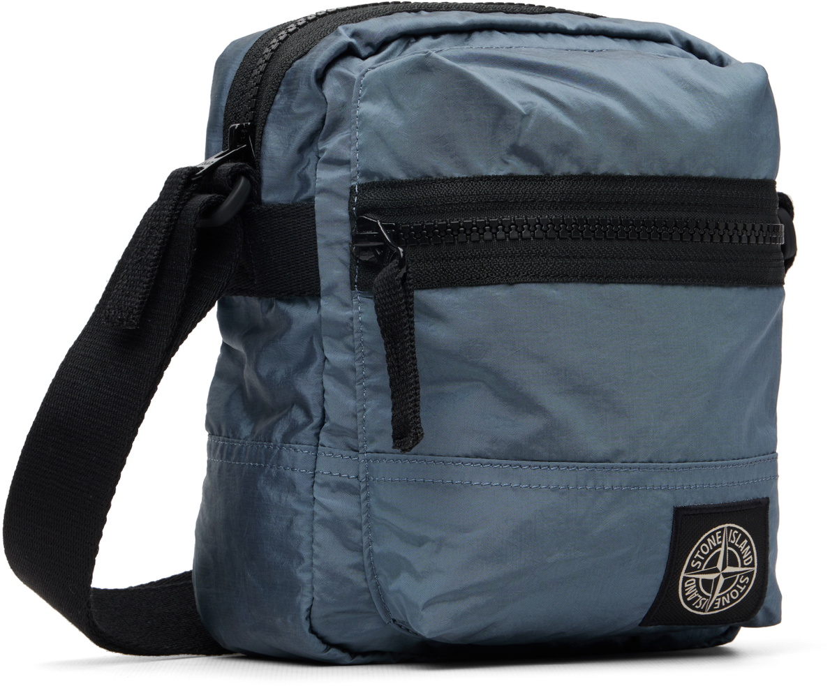 Stone Island Blue 9200015 Coated Nylon Metal ECONYL Bag