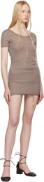 LEMAIRE Taupe Underwear Suspenders Miniskirt