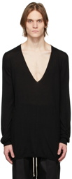 Rick Owens Black Oversized V-Neck Sweater