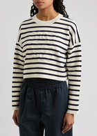 Loewe Anagram Striped Wool-blend Jumper Navy
