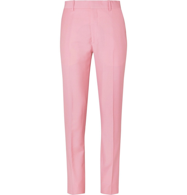 Photo: Alexander McQueen - Pink Slim-Fit Wool and Mohair-Blend Suit Trousers - Pink
