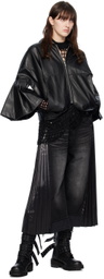 Junya Watanabe Black Paneled Faux-Leather Jacket