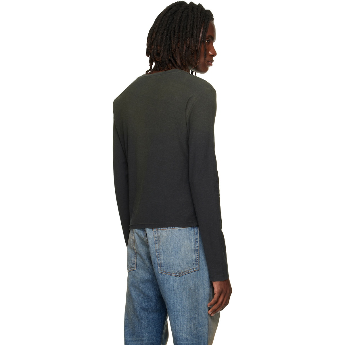 Acne Studios Black Distressed Logo T-shirt