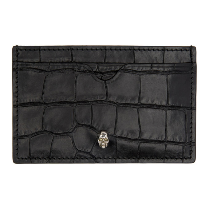 Photo: Alexander McQueen Black Croc Skull Card Holder