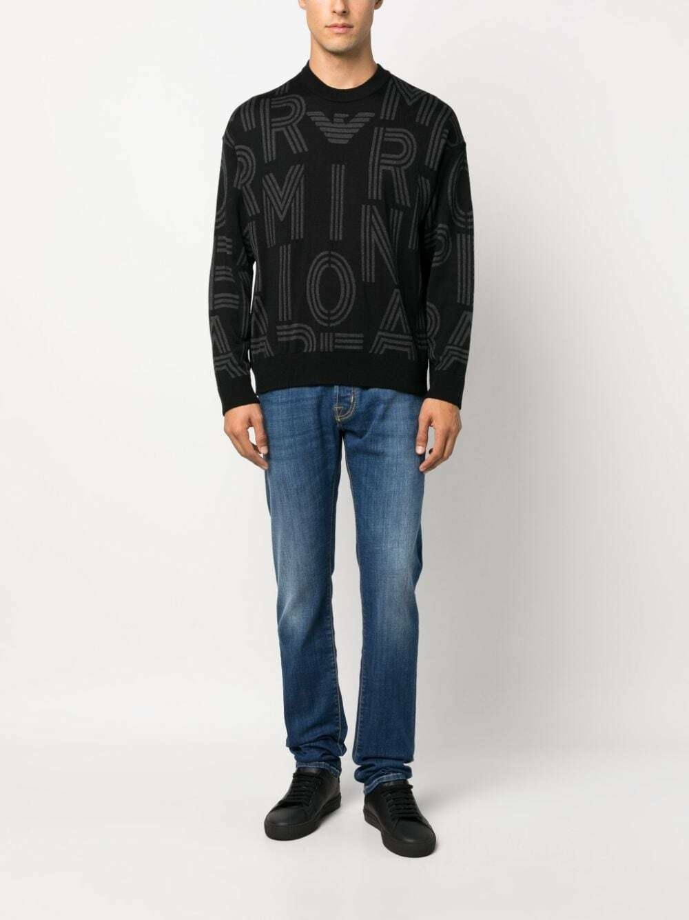 EMPORIO ARMANI - Logo Wool Blend Sweater
