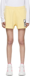 Moncler Yellow Palm Motif Shorts