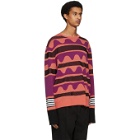 Neil Barrett Orange Striped Primitive Art Sweater