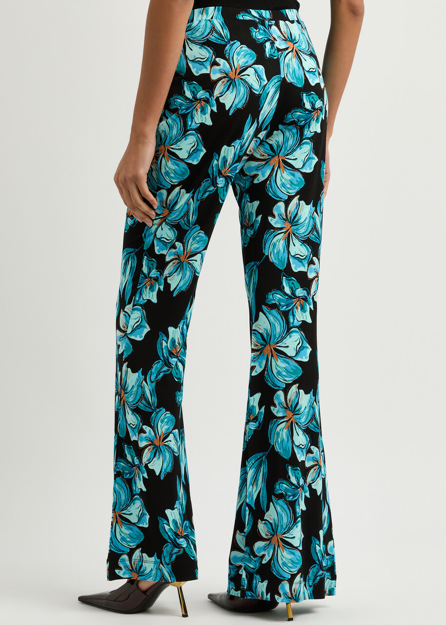 Diane Von Furstenberg Brooklyn Floral-print Jersey Trousers Multicoloured