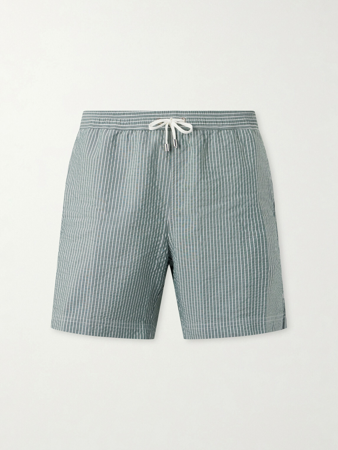 Sunspel - Straight-Leg Striped Swim Shorts - Green