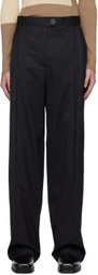 Peter Do Black Front Slit Trousers