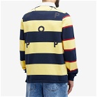 POP Trading Company Men's Striped Logo Rugby Polo Shirt Sweat in Snapdragon