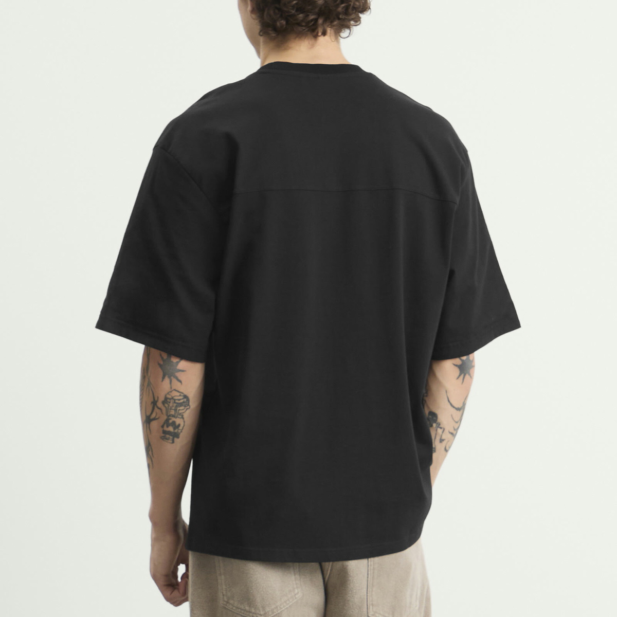 Le Père Men's Double Sleeve T-Shirt in Black