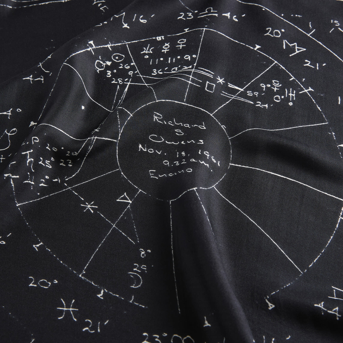 Rick Owens Women's Printed Astro Scarf in Black/Milk 