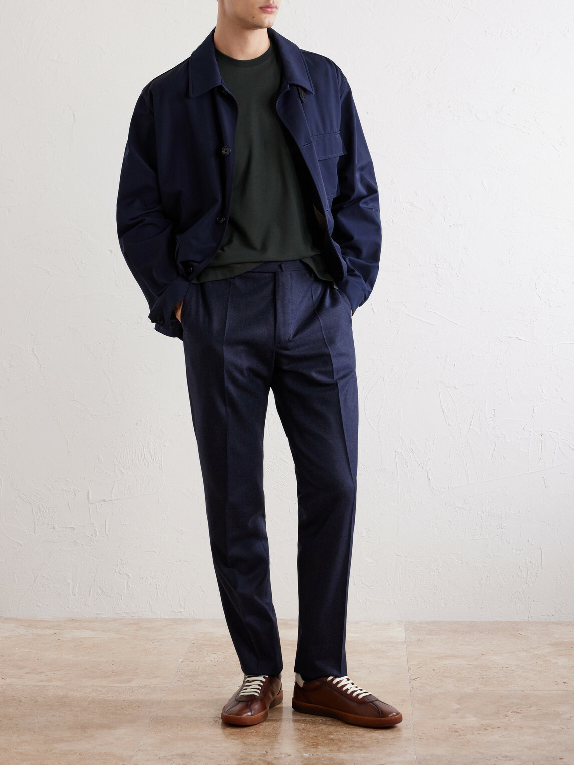 Slowear - Straight-Leg Wool and Cashmere-Blend Trousers - Blue