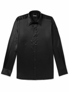 TOM FORD - Slim-Fit Silk-Satin Shirt - Black