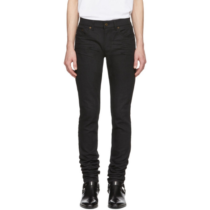 Photo: Saint Laurent Black Skinny 5 Pocket Medium Jeans