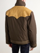 RRL - Padded Leather-Trimmed Shell Jacket - Brown